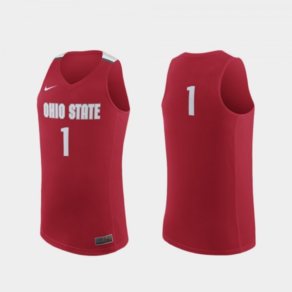 Ohio State Buckeyes Men's #1 Scarlet College Basketball Jersey 2404FGZC8